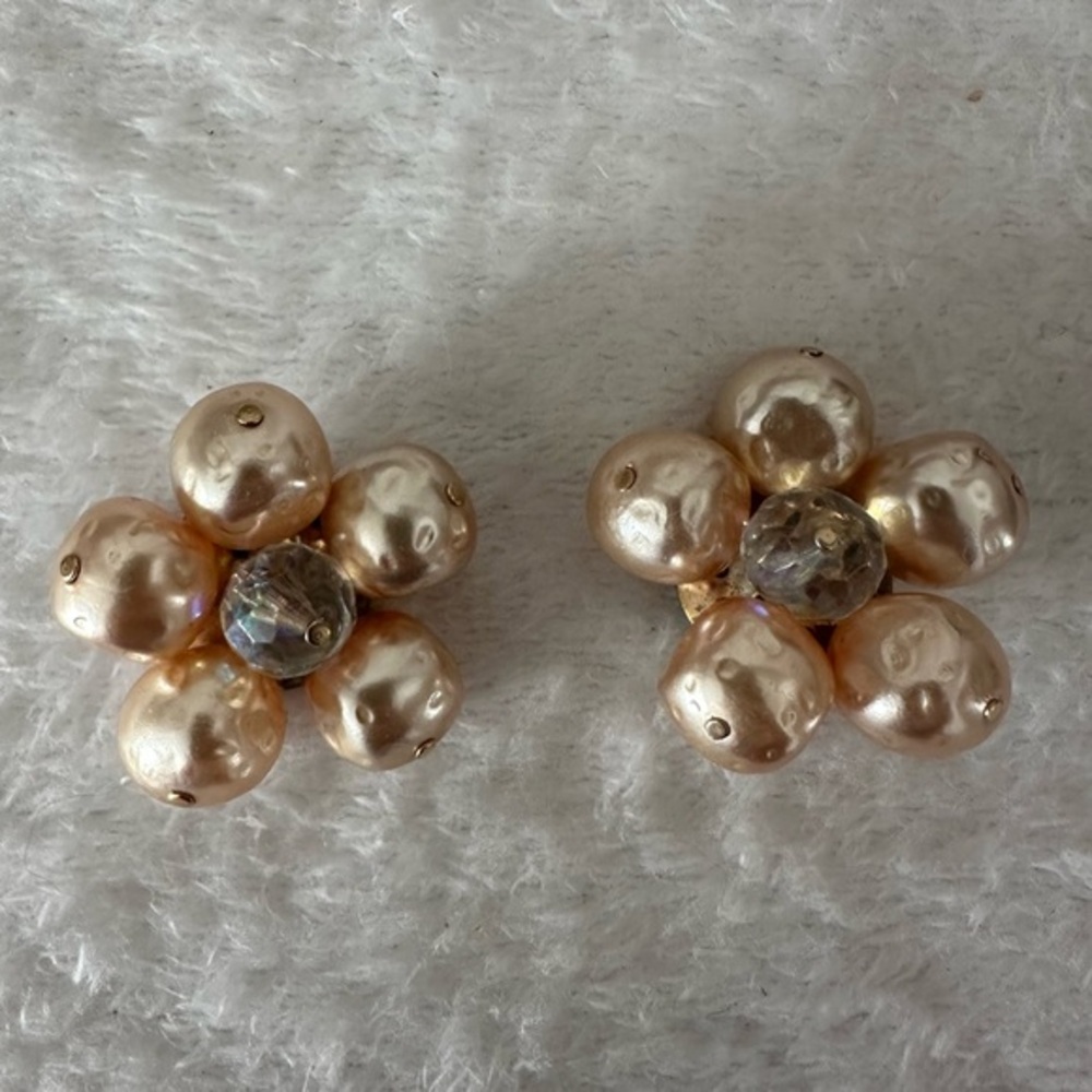 Vintage 1960’s  Pearl Cluster Earrings